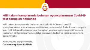 Galatasaray'da İki Koronavirüs Vakası